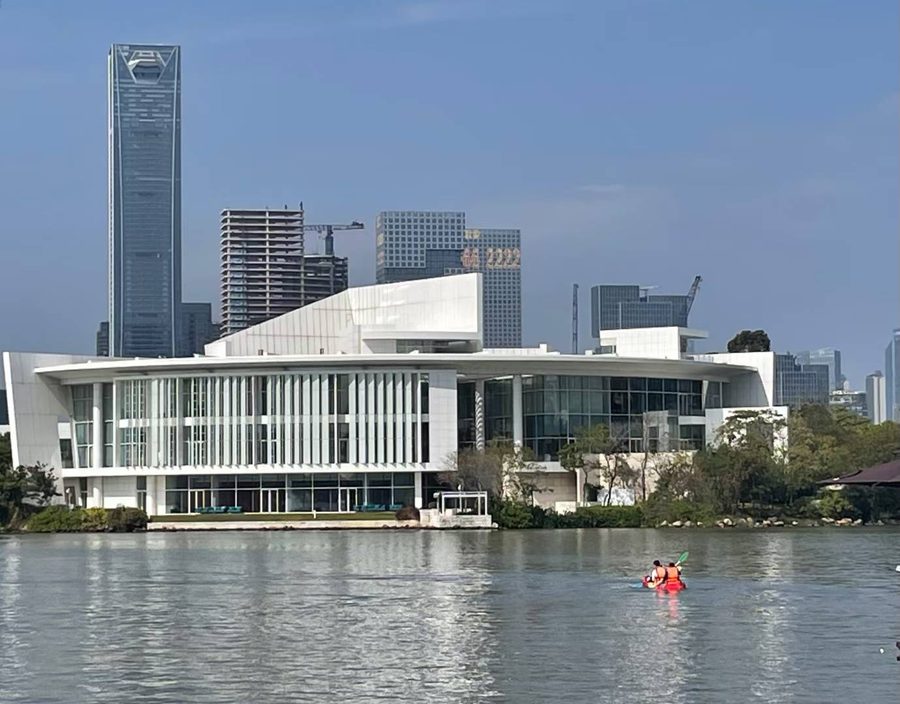深圳湾的城市天际线